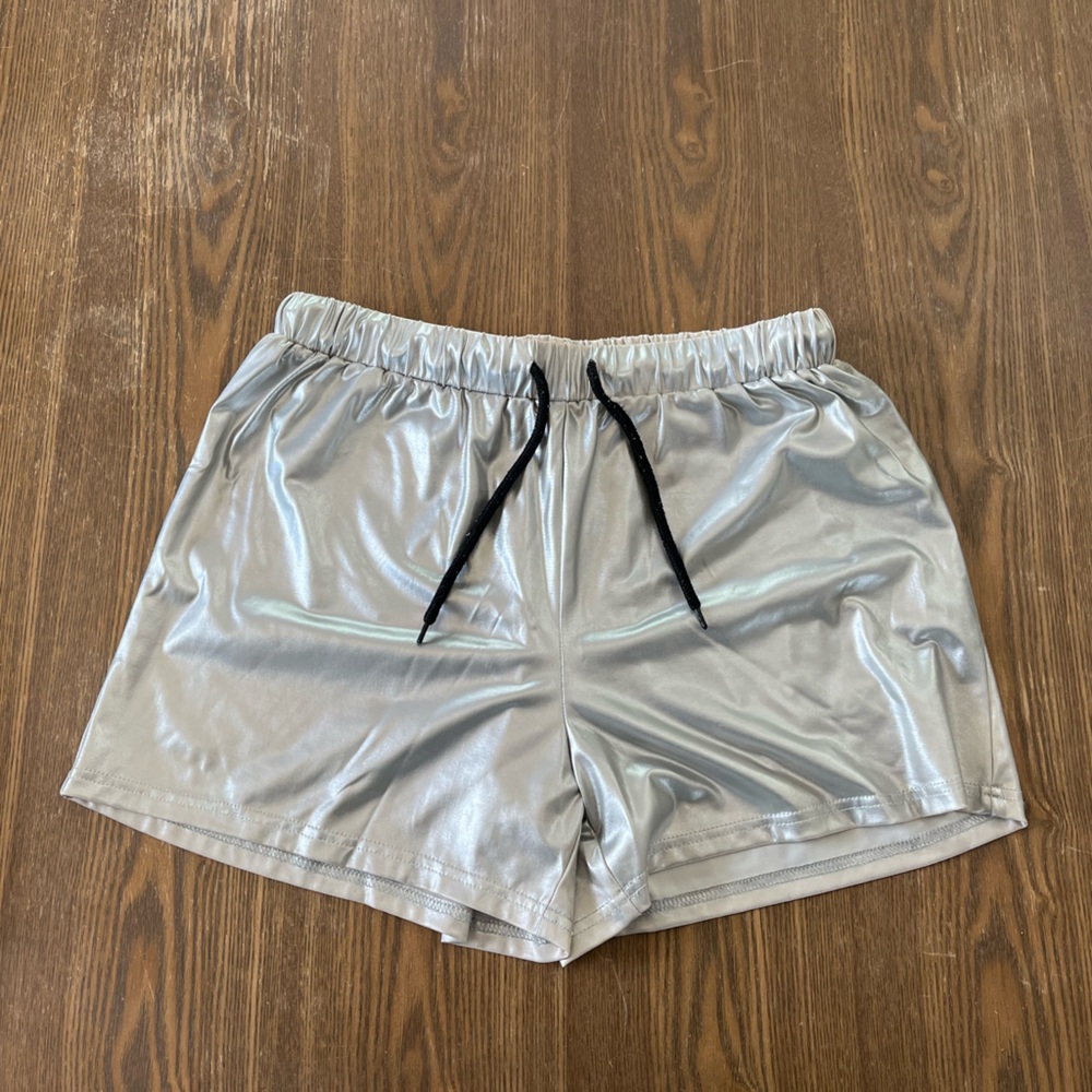 Silver Metallic Shorts